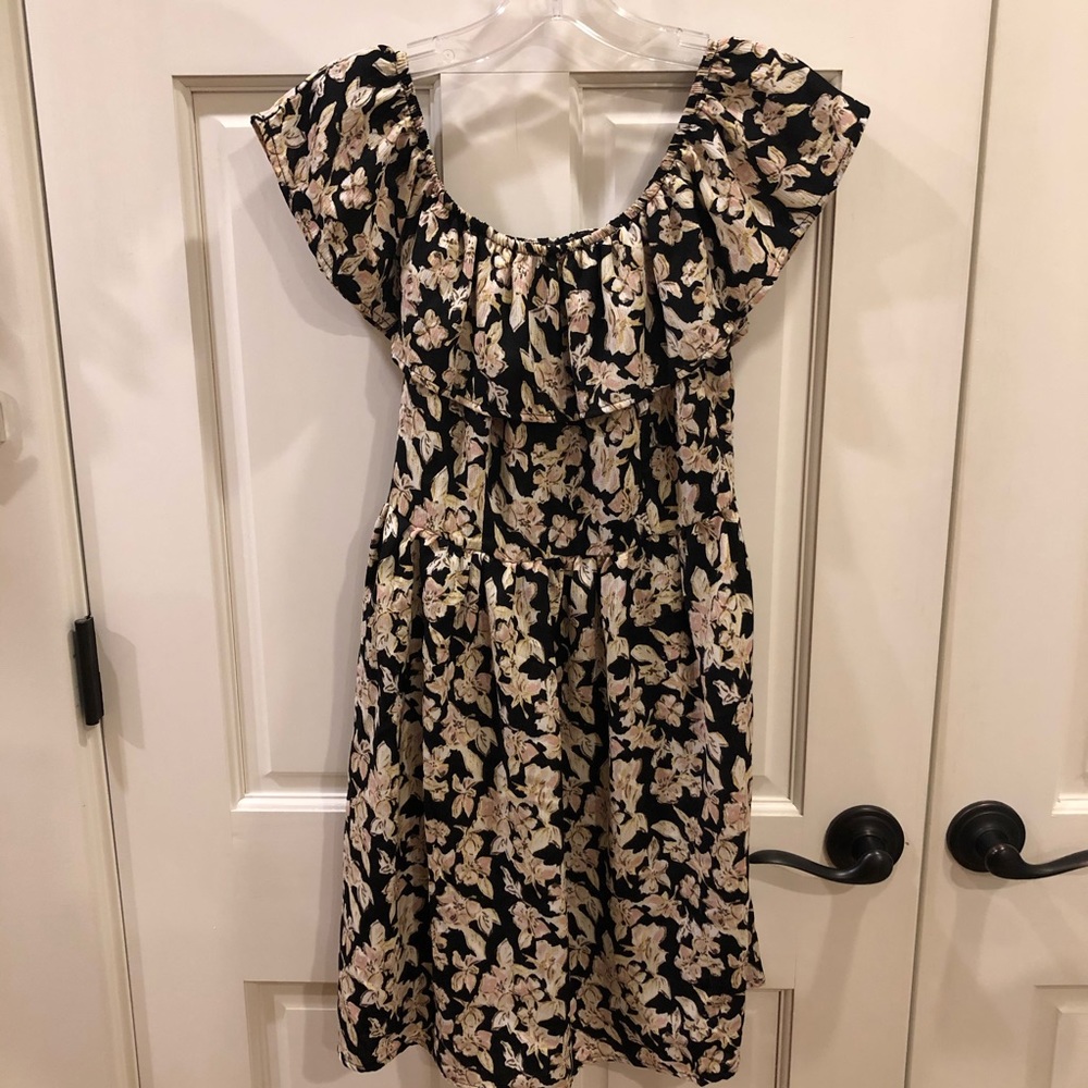 Xhilaration Black & tan floral dress.